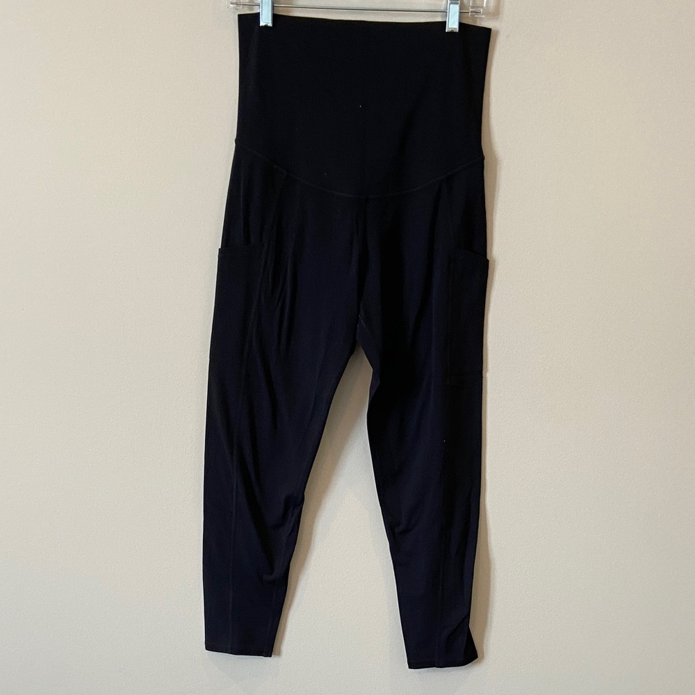 Quince maternity Black High-Waisted Leggings